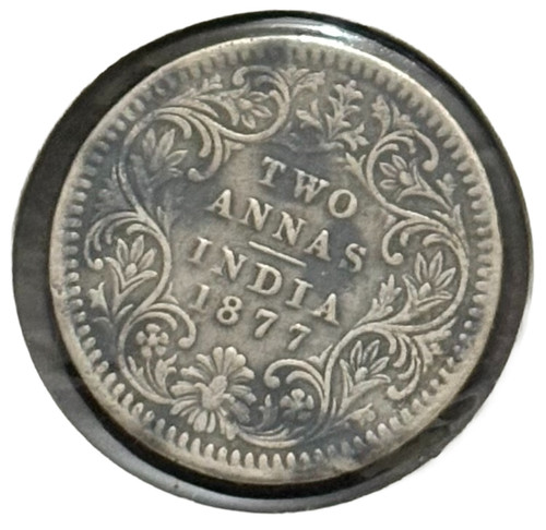 British india 1877 - silver, two